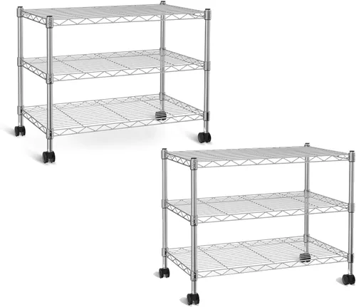 Miniatura 20 de Simple Deluxe Estantes de almacenamiento resistentes de 3 niveles, capacidad de 750 libras, 24.02 pulgadas de profundidad x 13.78 pulgadas de ancho