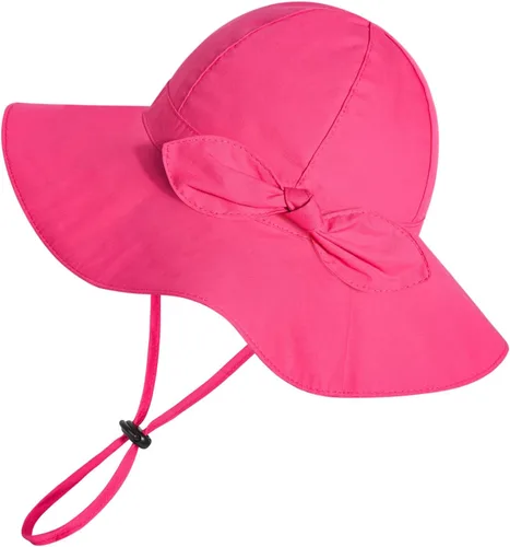 Miniatura 70 de Sombrero de sol para bebé niña con UPF 50+ sombrero de playa ajustable para exteriores con ala ancha