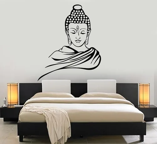 Vinilo adhesivo de pared Religión Budismo Buddha Retrato Meditación Yoga Decoración (ig1401) M 22.5 in X 30 in