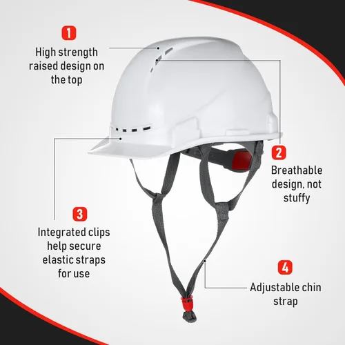 Miniatura 3 de Xuhal 12 Piezas Casco de Seguridad con Suspensión de 4 Puntos en Paquete con Ventilaciones y Almohadilla de Algodón en la Frente Cascos de Blanco