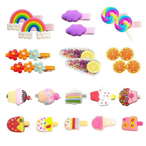 AMMY Pinzas para el cabello de caramelo para niñas, 22 unidades, accesorios para el cabello, pasadores lindos pasadores de arco iris para niñas y