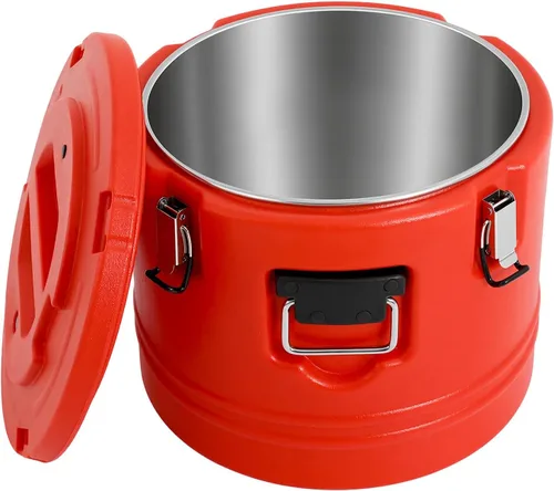 Miniatura 9 de Contenedor de sopa aislado de 7.9 galones, calentador de alimentos comerciales para alimentos calientes y fríos, caja caliente para catering, Rojo