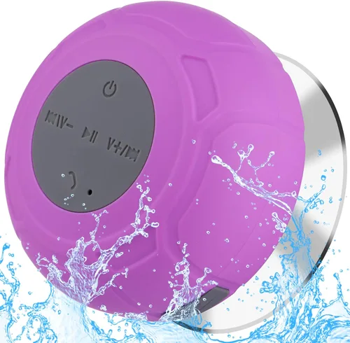 Miniatura 7 de Altavoz de ducha Bluetooth impermeable portátil inalámbrico resistente al agua altavoz ventosa, micrófono integrado regalos para niños altavoz
