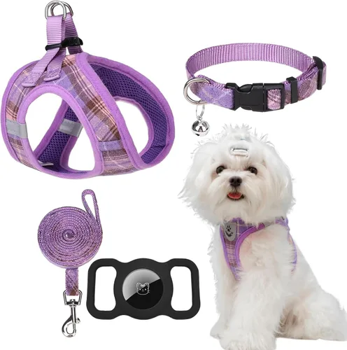Miniatura 27 de EXPAWLORER Arnés Clásico de Plátanos para Cachorros - Juego de Arnés y Correa para Perros Pequeños - Juego de Collar y Correa para Perros con Azul