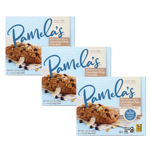 Miniatura 11 de Pamela's - Barras Whenever sin gluten, almendra de arándano, especias de nuez pasa, limón arándano y coco con chispas de chocolate, 7.05 onzas