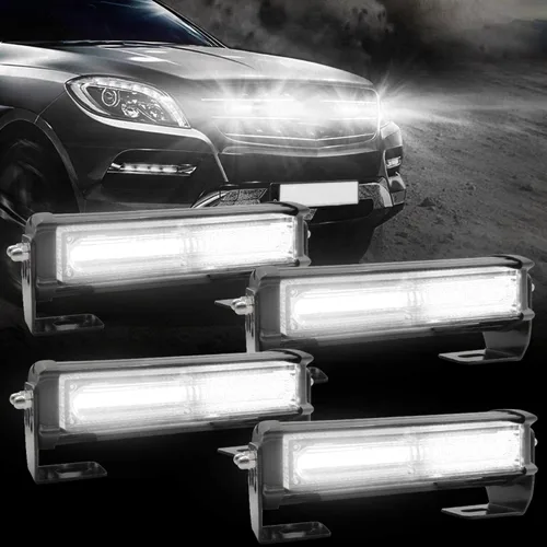 Miniatura 11 de Luces estroboscópicas de emergencia para vehículo, 4 en 1 LED de 32 W, montaje en superficie, barra de luz estroboscópica intermitente de Rojo
