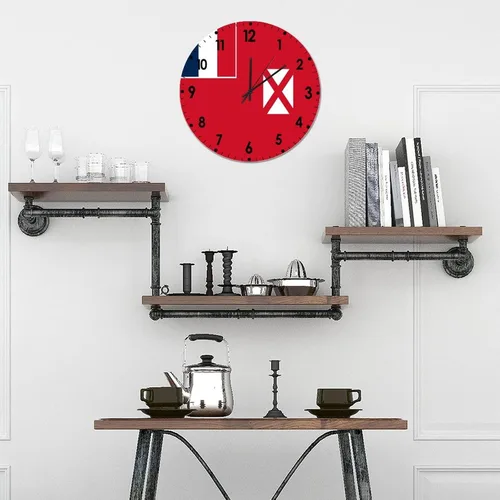Miniatura 793 de Cheyan Reloj de pared con bandera de Canadá de 12 pulgadas, silencioso, sin tictac, de PVC, funciona con pilas, reloj redondo decorativo, regalo