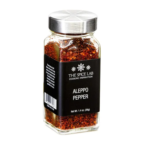 The Spice Lab Aleppo Chile Flakes Gourmet triturado de pimiento rojo (tarro francés) OU Kosher sin gluten sin transgénicos todo natural – Mezcla de
