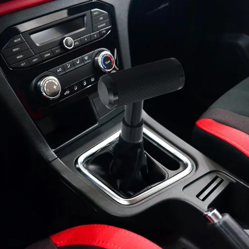 Miniatura 2 de Pomo de palanca de cambios de 4" de aleación con mango en T, palanca de cambios manual pesada para coche con revestimiento de cuero, ajuste