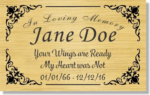 Miniatura 2 de Placa conmemorativa con borde elegante, mensaje personalizado y emblemas de reconocimiento de memoria de identificación, fabricado en Estados Unidos
