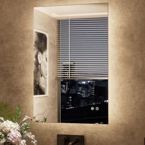 Miniatura 37 de TETOTE - Espejo retroiluminado para baño con luz, botón táctil regulable y función antivaho (horizontal o vertical)