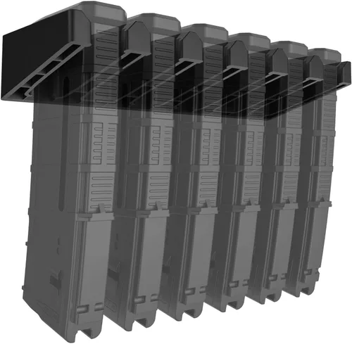 Miniatura 12 de Soporte de pared PMAG estándar de ABS sólido 6X, soporte de mag, estante de almacenamiento de revistas caseras Negro