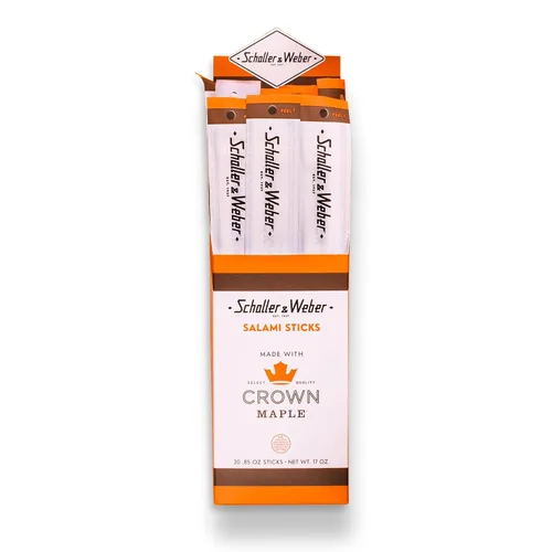 Miniatura 11 de Schaller & Weber Crown Maple Salami Stick, Hickory Smoked, All-Natural, aperitivos de carne listos para comer, 0.85 onzas (paquete de 6)