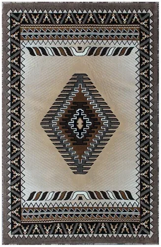 Miniatura 9 de Kingdom South West - Alfombra ovalada de nativos americanos, diseño bereber beige, D143 (3 pies x 4 pies 7 pulgadas, ovalada)