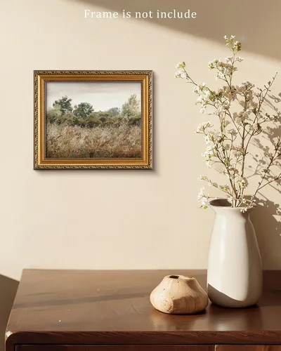 Miniatura 5 de Pintura vintage de paisaje de campo de flores silvestres, arte de pared de paisaje rural de granja, impresión artística de paisaje de jardín