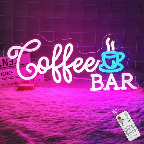 Miniatura 8 de Letrero de neón "But First Coffee" para decoración de pared, de 17 * 16 pulgadas, LED blanco cálido regulable con adaptador de corriente de 12V