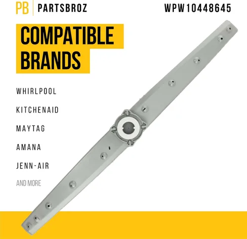 Miniatura 2 de PartsBroz Brazo de pulverización medio WPW10448645 W10448645 - Compatible con lavavajillas Whirlpool KitchenAid Jenn-Air Amana - Sustituye a