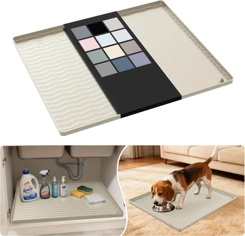 Miniatura 69 de URMONA Tapete de silicona impermeable para debajo del fregadero, 34 x 22 pulgadas, forro para estante de cocina y baño, protector de gabinetes