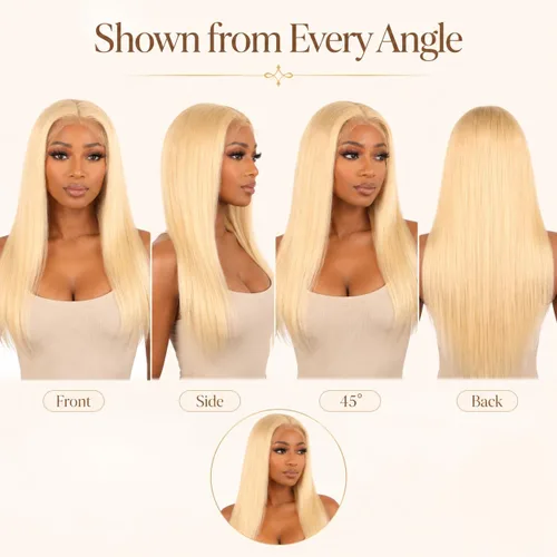 Miniatura 6 de Peluca de cabello humano lacio 613 con encaje frontal de 22 pulgadas, peluca rubia con encaje frontal HD de 13 x 4, cabello Remy brasileño