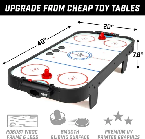 Miniatura 4 de GoSports Juego de hockey de aire de mesa de 40 pulgadas para niños - negro