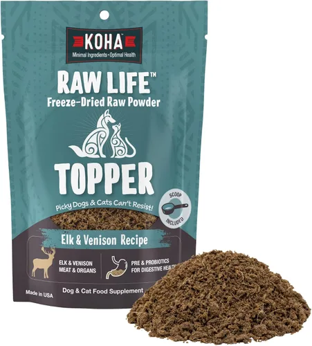 Miniatura 6 de KOHA Raw Life - Carne de res cruda liofilizada para perros y gatos, con alto contenido de proteínas, para comensales quisquillosos con probióticos