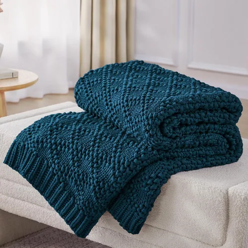 Miniatura 11 de Anysay Manta de punto con peso para adultos, manta de punto grueso con peso para dormir, 36 x 48 pulgadas, 3 libras, manta pesada transpirable