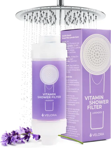 Miniatura 7 de VELORA Filtro de ducha con vitamina C – Filtro de agua de ducha de aromaterapia con aroma a bosque y suavizante – Accesorio universal para cabezal
