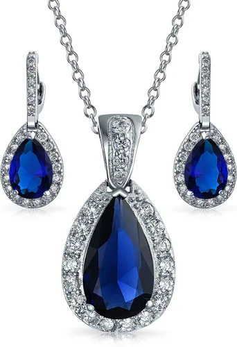 Bridal Jewelry Set 7-15 CT Vintage Style Halo Cubic Zirconia AAA CZ Huggie Pierced Snap Drop Teardrop Screw Back Clip On Earrings For Women Prom