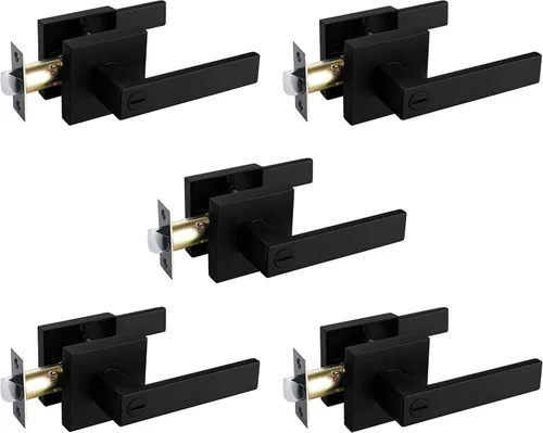 Miniatura 32 de NEWBANG Manija de palanca de puerta sólida con acabado negro mate