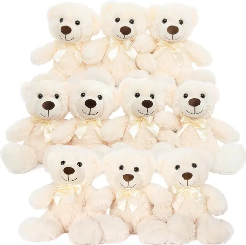 Miniatura 10 de MorisMos 10 Osos de Peluche a Granel para Baby Shower, Osos de Peluche Lindos de 14 Pulgadas Animales de Peluche de Felpa, Pequeños Osos de Peluche