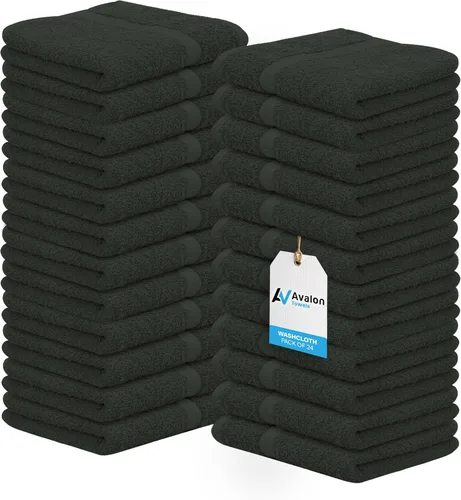 Miniatura 18 de Avalon Towels Toallitas de Algodón – (Paquete de 24) Tamaño 12x12 Pulgadas, 100% Algodón Hilado en Anillo, Toallitas Faciales Suaves y Absorbentes