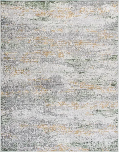 Miniatura 7 de SAFAVIEH Palma Collection - Alfombra de pasillo, 2 x 7 pies, gris y verde, no desprende pelusa y de fácil cuidado, ideal para zonas de alto tráfico