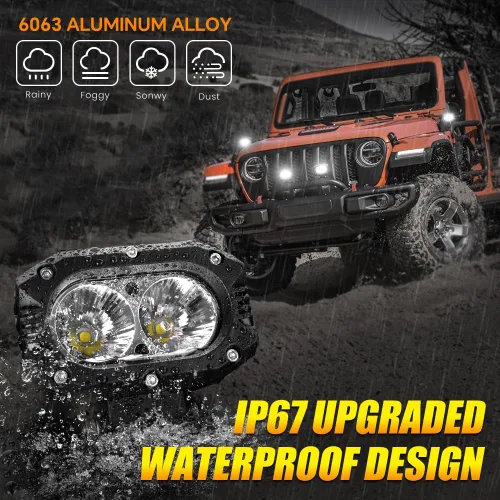 Miniatura 4 de Rigidhorse - Luces LED de 4 pulgadas, 80 W, 8000 lúmenes, 6500 K, focos antiniebla, xenón, IP67, impermeable, blanco, súper brillante, luz