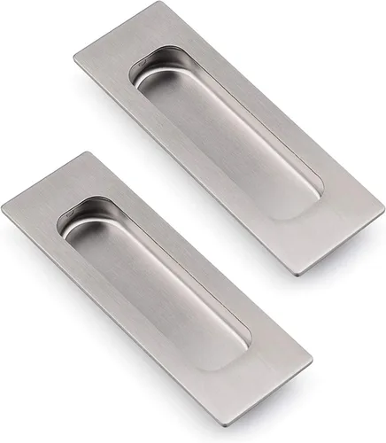 Miniatura 8 de HOMOTEK Paquete de 4 tiradores de puerta corrediza empotrados de 5.91 pulgadas para puertas corredizas de granero, cajón de gabinete, tamaño pequeño
