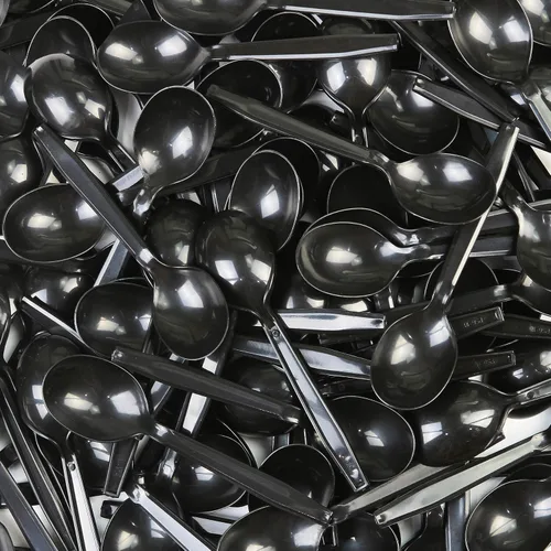 Miniatura 7 de Cubiertos de plástico desechables de peso pesado (tenedores - negro, 250)