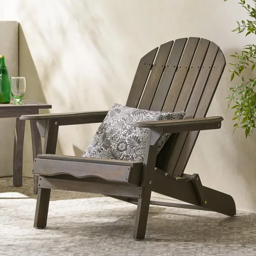 Miniatura 4 de Malibu Folding Adirondack Chair: Acacia Wood Rustic Patio Seating with Slatted Design - Foldable Outdoor Furniture for Garden & Backyard Relaxation