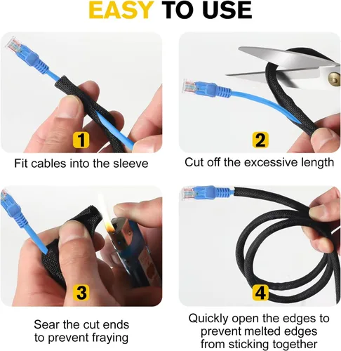 Miniatura 6 de Protectores de cables contra mascotas que no mastican, ultra duradero, protector de cable para mascotas, funda flexible para cables para TV