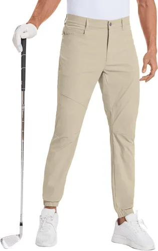 PULI Pantalones deportivos de golf elásticos para hombre con 4 bolsillos, impermeables, ajustados, para senderismo, casual, viajes, trabajo, para