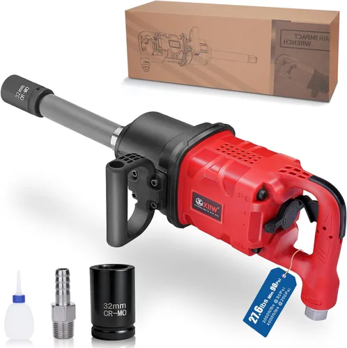 Miniatura 10 de Llave de impacto de aire de 1/2 pulgada, par máximo de 1560 ft-lbs, diseño ligero de 4.4 lb, pistola de impacto de aire incluye 11 piezas de juego
