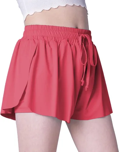 Miniatura 3 de Pantalones cortos fluidos con diseño de mariposa para niñas, pantalones cortos deportivos para niños pequeños y jóvenes con forro 2 en 1