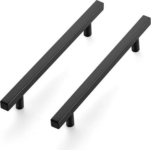 Miniatura 11 de Ravinte Paquete de 30 tiradores cuadrados de 5 pulgadas de acero inoxidable negro mate para cajones de cocina, manijas de gabinete de 5 pulgadas