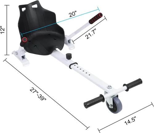 Miniatura 5 de Accesorio de asiento para aeropatinetas, accesorio de Go Kart para niños y adultos, accesorio para scooter de autoequilibrio, apto para Blanco