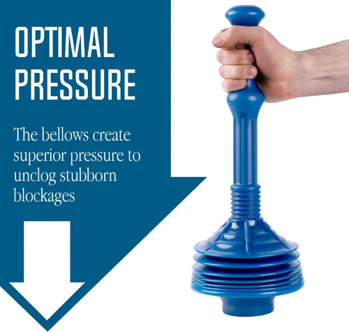 Miniatura 3 de JS Jackson Supplies - Émbolo de WC profesional de fuelle acordeón, empuje de alta presión elimina obstrucciones resistentes de inodoros obstruidos