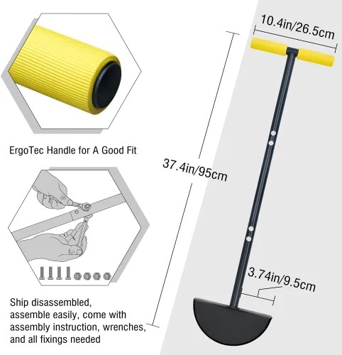 Miniatura 7 de Colwelt Herramienta de césped Half Moon Edger, bordeadoras de césped con mango suave, bordeadora manual para césped, bordes, aceras, entradas