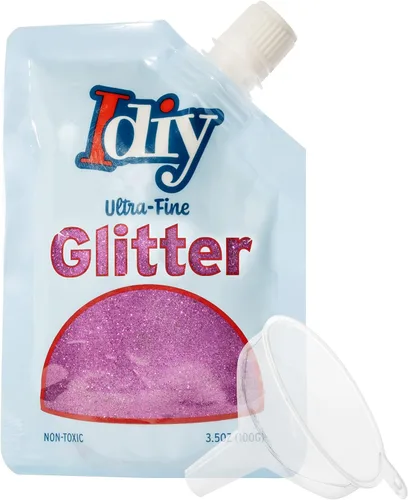 Miniatura 23 de iDIY - Brillantina ultra fina azul aguamarina (3.5 onzas), purpurina extrafina con bolsa de boquilla fácil de verter y embudo para resina, slime