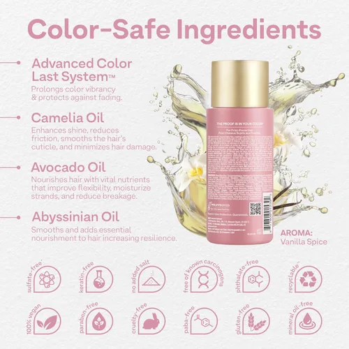 Miniatura 3 de Colorproof Plush Locks Leave-In Smooth Loción suavizante antiencrespamiento con aroma a vainilla Protección avanzada contra el calor Añade