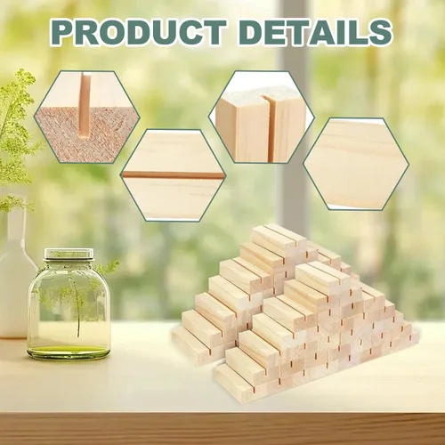Miniatura 6 de 15 soportes de madera para tarjetas de lugar de madera, soportes de números de mesa de madera, soporte para fotos, soportes acrílicos