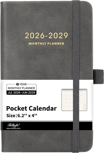 Agenda de bolsillo 2026-2028, agenda mensual 2026-2028, calendario de bolsillo (36 meses) con 60 páginas de notas, enero de 2026 a diciembre de