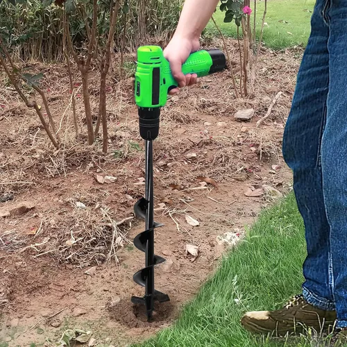 Miniatura 7 de Broca de taladro para plantar – 4 x 24 pulgadas de alta resistencia para taladro para valla, taladro hexagonal de 1/2 pulgada