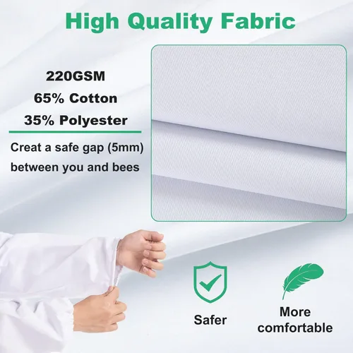 Miniatura 3 de LONGADS Traje de abeja profesional para hombres y mujeres, traje de apicultor con guante y capucha ventilada, traje de abeja de varios tamaños